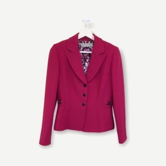 Tahari Arthur S. Levine Pink Modern Blazer Sz S - Picture 4 of 6